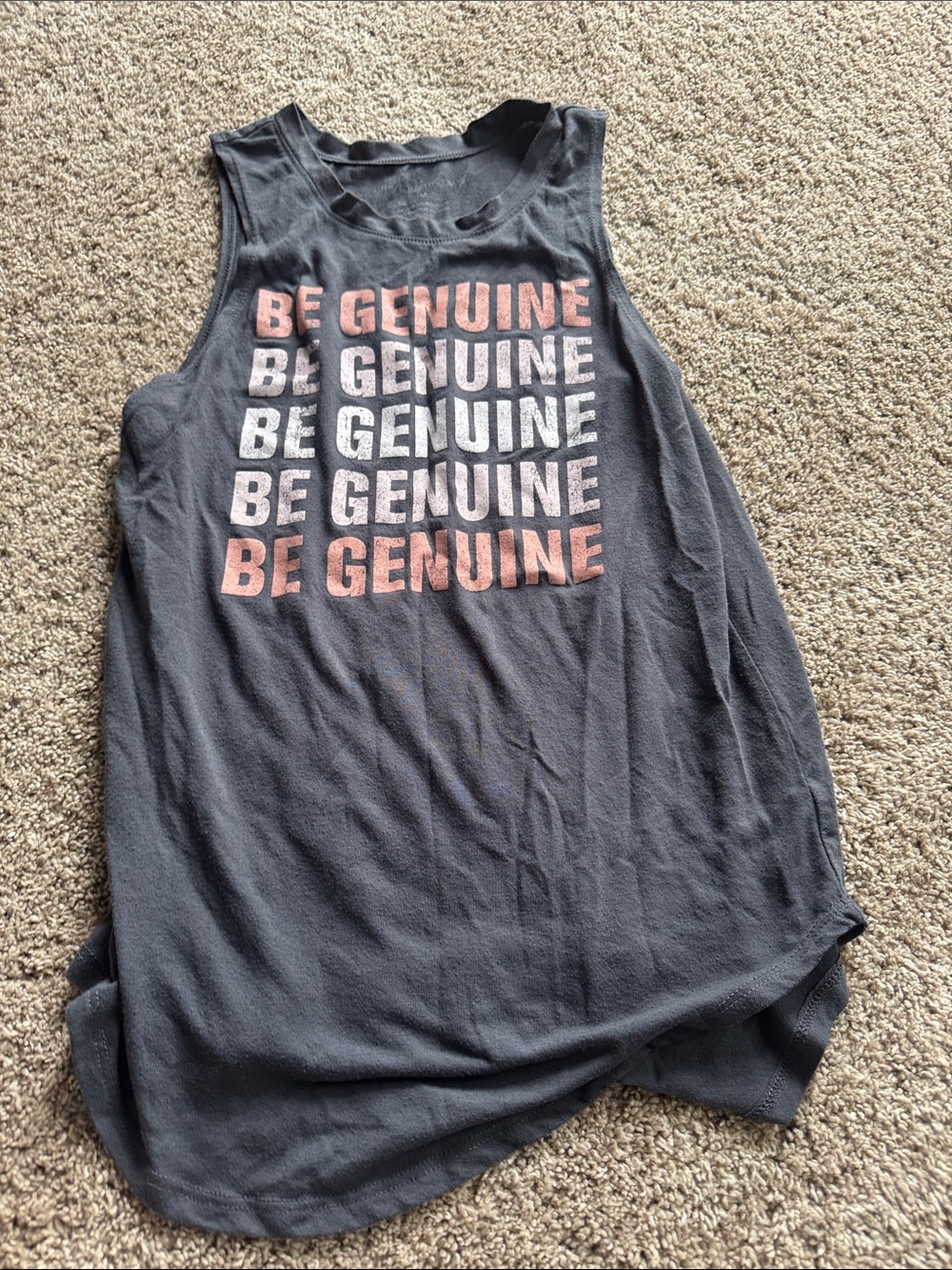 Grayson Threads Black Muscle Tee with Pink & White 'Be Genuine' Print